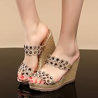 womens sandals summer platform pu casual wedge heel platform others ro ...