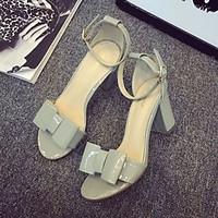 womens sandals summer comfort patent leather casual chunky heel block  ...