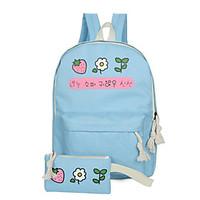 Women Backpack Canvas All Seasons Casual Outdoor Zipper Blue Black Blushing Pink