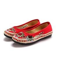 womens flats ballerina embroidered shoes fabric spring fall office car ...