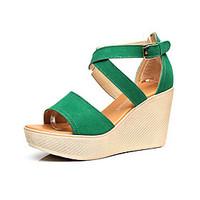 Women\'s Sandals Club Shoes Synthetic Summer Casual Chunky Heel Green Earth Yellow Black 2in-2 3/4in