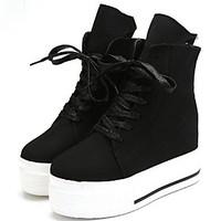 womens heels creepers comfort canvas spring casual screen color black  ...