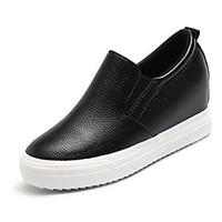 womens loafers slip ons comfort pu spring casual black white flat