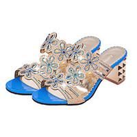 womens sandals summer comfort pu outdoor walking chunky heel sparkling ...