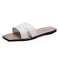 womens sandals comfort pu summer outdoor flat heel black white flat