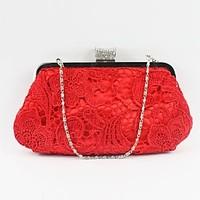 Women Silk Formal Sports Casual Event/Party Wedding Outdoor Office Career Professioanl Use Evening Bag Ruby