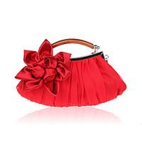 Women Evening Bag Polyester All Seasons Formal Event/Party Wedding Shell Flower Clasp Lock Amethyst Apricot Ruby Silver Black