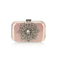 Women Evening Bag Polyester All Seasons Formal Event/Party Wedding Minaudiere Crystal/ Rhinestone Clasp LockBlushing Pink Silver Black