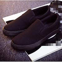 womens loafers slip ons comfort canvas spring casual black flat