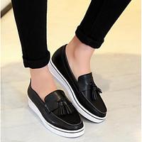 Women\'s Flats Comfort Canvas Spring Casual Black White Flat