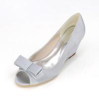 womens heels spring summer fall wedges peep toe silk wedding party eve ...