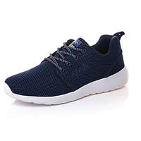 Women\'s Athletic Shoes Comfort PU Spring Fall Outdoor Lace-up Flat Heel Royal Blue Gray Dark Blue Black Under 1in