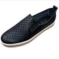 womens loafers slip ons comfort pu spring casual black white flat