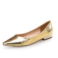 Women\'s Flats Comfort Novelty PU Leather Office Career Party Evening Dress Casual Flat Heel Others Silver Rose Gold