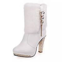 Women Cotton Warm High-heeled Shoes Winter Snow Boots