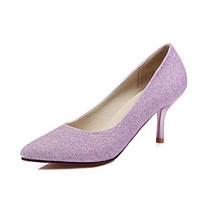 Women\'s Heels Spring Summer Fall Winter Club Shoes PU Wedding Office Career Dress Stiletto Heel Others Blue Purple Silver