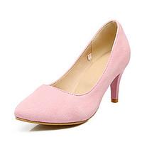 Women\'s Heels Spring Leatherette Dress Casual Stiletto Heel Black Gray Blushing Pink