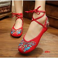 womens flats spring comfort pu canvas casual