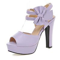 Women\'s Shoes Chunky Heel Platform/Sling back/Open Toe Sandals Party Evening/Dress Black/Pink/Purple/Beige