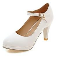 Women\'s Heels Summer / Fall Heels / Round Toe PU Office Career / Casual Stiletto Heel Sparkling Glitter / White /