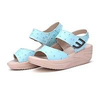 Women\'s Sandals Summer Fall Slingback Creepers Comfort Ankle Strap Outdoor Dress Casual Creepers Buckle Ruched FlowerBlue