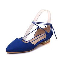 Women\'s Sandals Summer Comfort Leatherette Dress Casual Flat Heel Lace-up Hollow-out Blushing Pink Blue Black