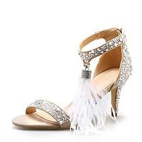 Women\'s Sandals Summer Club Shoes D\'Orsay Two-Piece Leather Wedding Party Evening Dress Stiletto Heel Hollow-out Tassel Beige