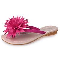 Women\'s Slippers Flip-Flops Spring Summer Club Shoes Light Soles Fabric Outdoor Office Career Casual Flat Heel Flower Walking