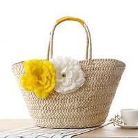 women straw casual outdoor tote summer