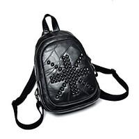 Women Backpack PU All Seasons Formal Casual Outdoor Office Career Shopping Bucket Zipper Black
