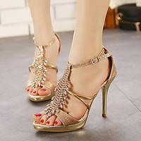 Women\'s Shoes Stiletto Heel Peep Toe Sandals Dress Rose Gold