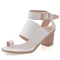 womens shoes chunky heel toe ring ankle strap buckle magic tape sandal ...