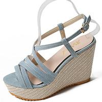 womens sandals summer comfort pu outdoor wedge heel