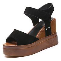 womens sandals summer slingback pu casual wedge heel hook loop