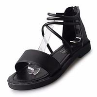 Women\'s Sandals Summer Comfort PU Casual Flat Heel Buckle