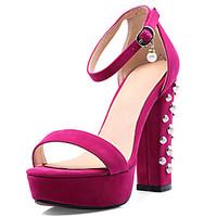 Women\'s Shoes Chunky Heel Open Toe Platform Pearls Ankle Strap Sandal More Color Available