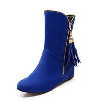 womens shoes fleece wedge heel wedgesfashion bootsround toe boots dres ...