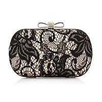 Women Evening Bag Polyester All Seasons Formal Event/Party Wedding Baguette Lace Clasp Lock Silver Gold