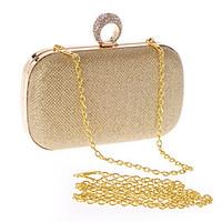 Women Evening Bag Polyester All Seasons Formal Event/Party Wedding Baguette Clasp Lock Ruby Silver Black Gold
