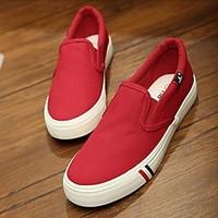 womens flats comfort pu canvas spring casual blue red black white flat