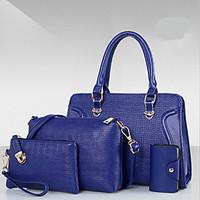women bag sets pu all seasons formal casual office career shell zipper ...