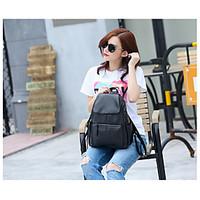 Women Backpack Nylon Autumn/Fall Casual Square Zipper Black