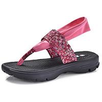 Women\'s Sandals Comfort Light Soles Customized Materials Spring Summer Casual Walking Braided Strap Flat Heel White Black Blushing Pink