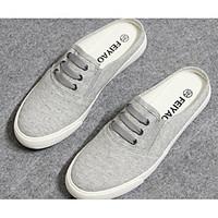 womens flats comfort couple shoes canvas spring casual gray black whit ...