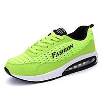 Women\'s Athletic Shoes Comfort PU Spring Fall Outdoor Lace-up Flat Heel Royal Blue Green Black Under 1in