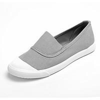 Women\'s Flats Comfort Canvas Spring Casual Gray Black White Flat