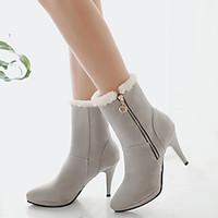 womens shoes fleece stiletto heel fashion bootspointed toe boots dress ...