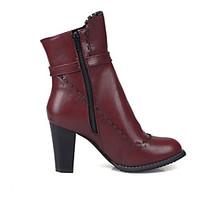 womens shoes chunky heel fashion bootsround toe boots dresscasual blac ...