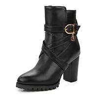 Women\'s Boots Fall / Winter Fashion Boots / Combat Boots Office Career / Dress / Casual Chunky Heel Buckle / Zipper