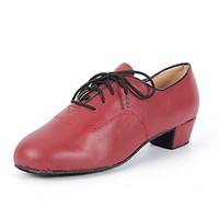 womens dance shoes modern leather cuban heel blackred